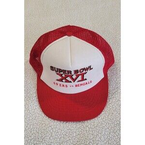 Vintage 1982 Super Bowl XVI Snapback Pontiac Silverdome 49ers Bengals Superbowl